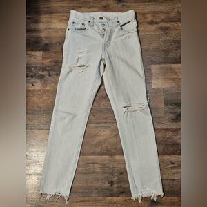 Distressed Light Gray Jeans